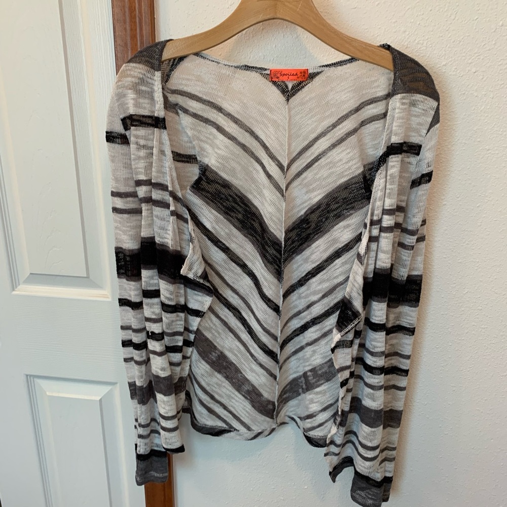 Spoiled Striped Lightweight Cardigan Small